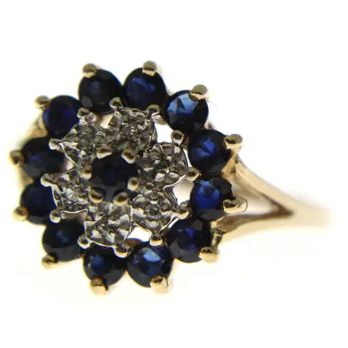 ring with white and blue stones