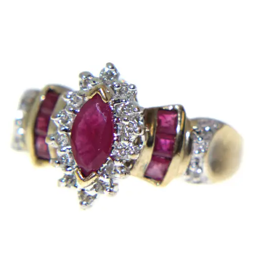 ring with red stones